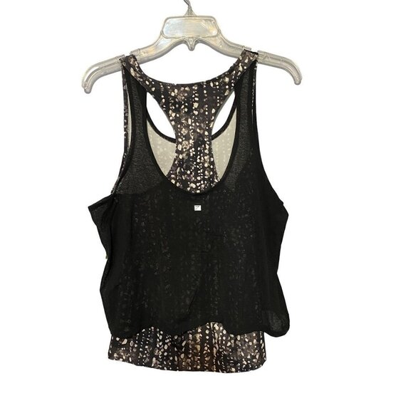 NWT Z by Zobha Double Layered Racerback Tank Black Gray and White Size Medium - Picture 2 of 9
